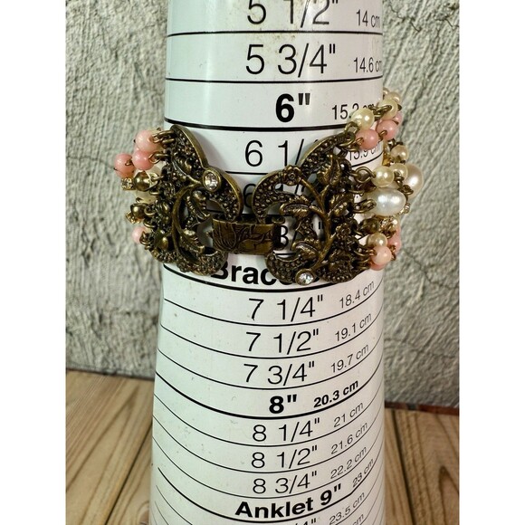 Sweet Romance USA Faux Mabe Victorian Revival 9-Strand Bracelet & Ring Set - Picture 15 of 16